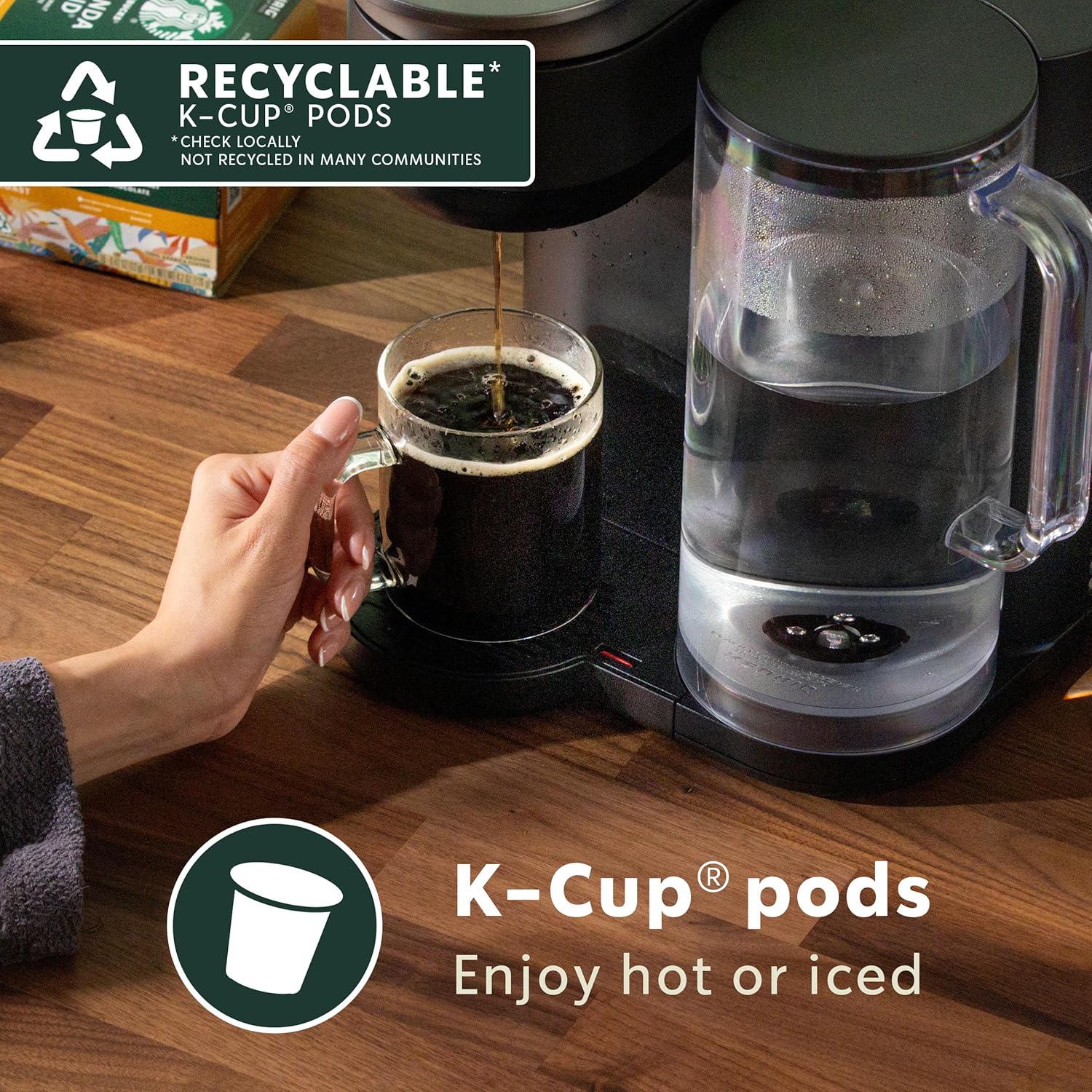 Starbucks K-Cup Coffee Pods - Blonde Roast Veranda Blend for Hot or Iced Coffee | 32 Count