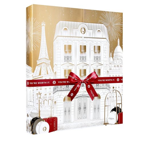 L'Oreal Paris 2025 Beauty Advent Calendar - Deluxe & Mini Makeup, Skincare, Haircare Gift Set