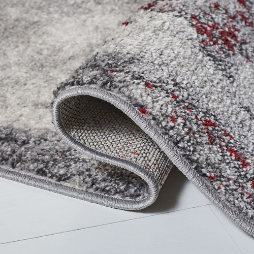 SAFAVIEH Adirondack Collection Runner Rug - 2'6" x 10', Red & Grey, Modern Abstract Design, Non-Shedding & Easy Care, Ideal for High Traffic Areas in Living Room, Bedroom (ADR134Q)