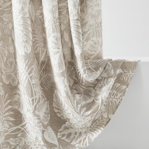 Lush Decor Bali Tropical Leaves Shower Curtain Single 72" W x 72" L Neutral - Tropical Bathroom - Brown Bath Curtain -Coastal Decor