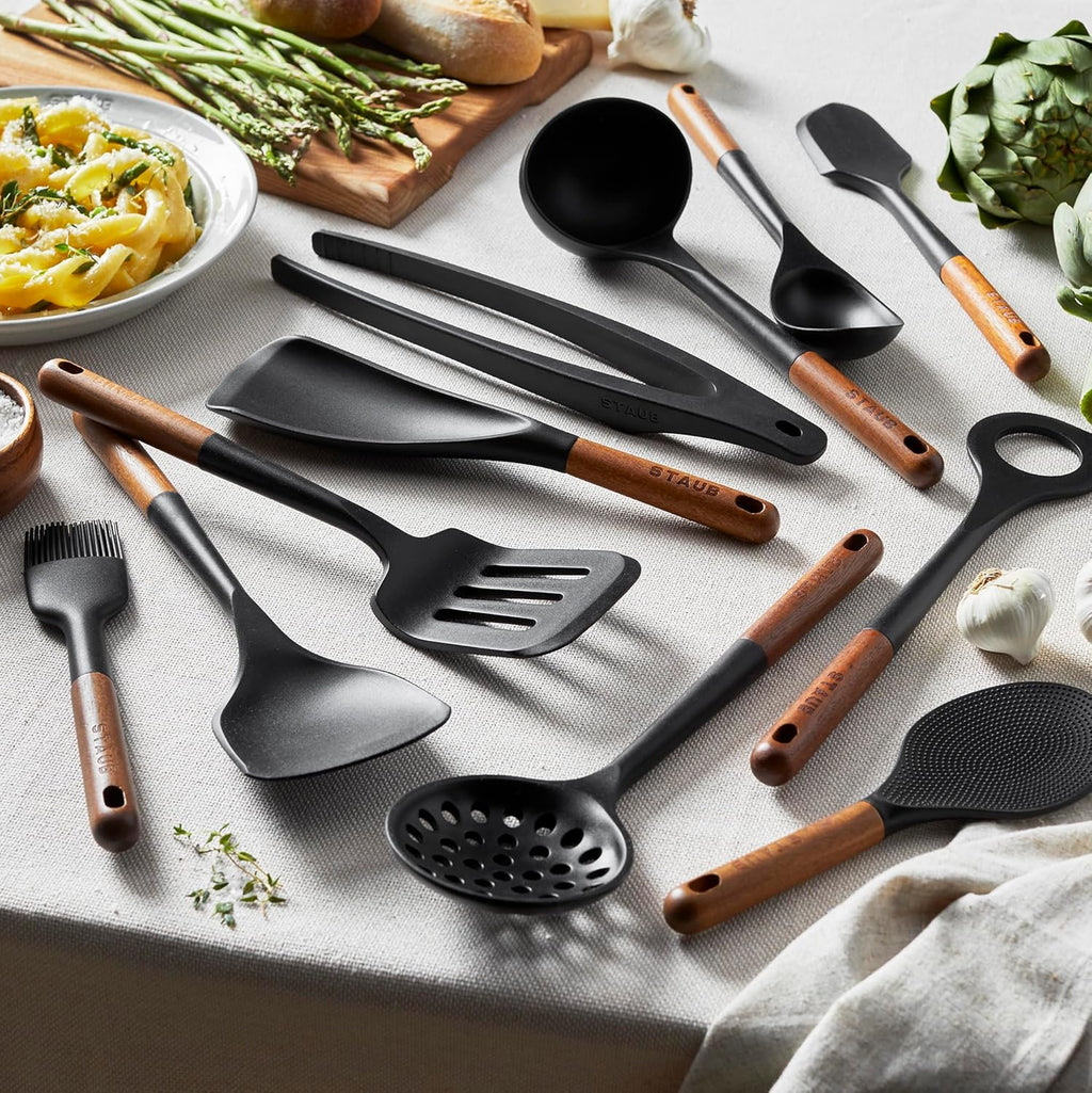 STAUB 11-Pc Cooking Utensil Set - Silicone with Wood Handle for Durable Kitchen Use