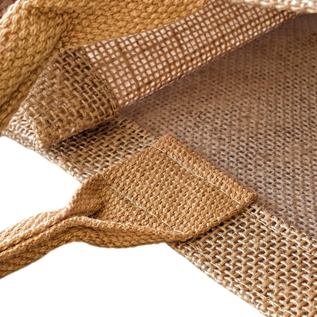 GOQAGA 20 PCS burlap tote bags jute bridesmaid gift burlap gift bags with handles leisure travel vacation 12.5×5×9.8 inch M