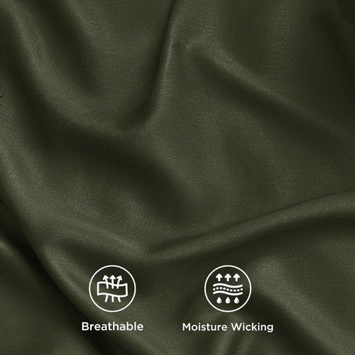 Bedsure Queen Sheet Set - Cooling Bamboo Rayon Sheets | Breathable & Soft, Deep Pocket Up to 16 Inches, Olive Green