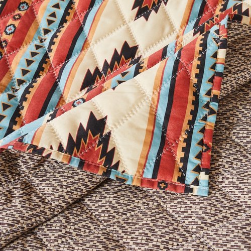 Greenland Home Red Rock Quilt and Pillow Sham Set, 3-Piece King/Cal King, Clay