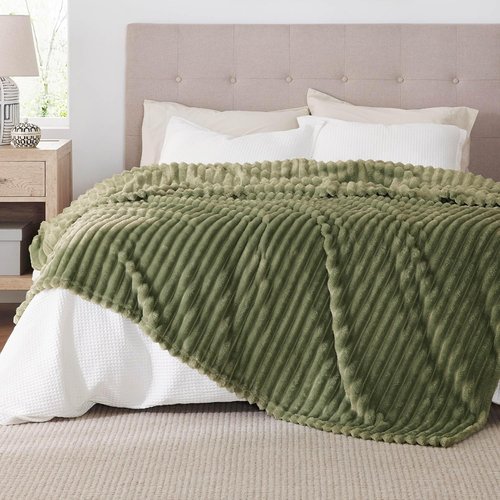 Bedsure GentleSoft Queen Blanket - Cozy Moss Fleece Throw for Couch, Perfect for Women & Girls, 90x90 Inches