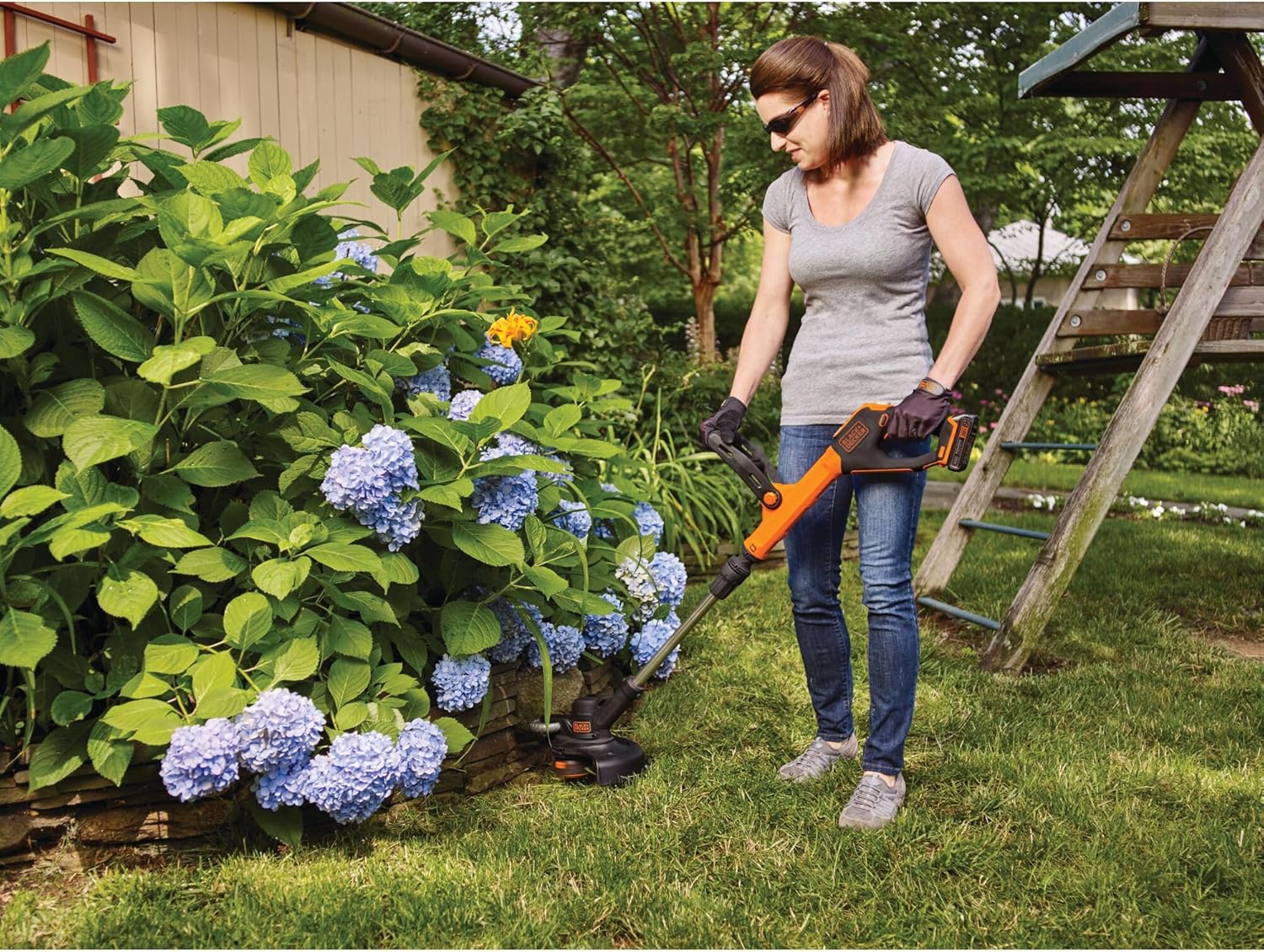 BLACK+DECKER 20V MAX Cordless String Trimmer & Edger - 12 Inch, 2-Speed Control, 2 Batteries & Charger Included