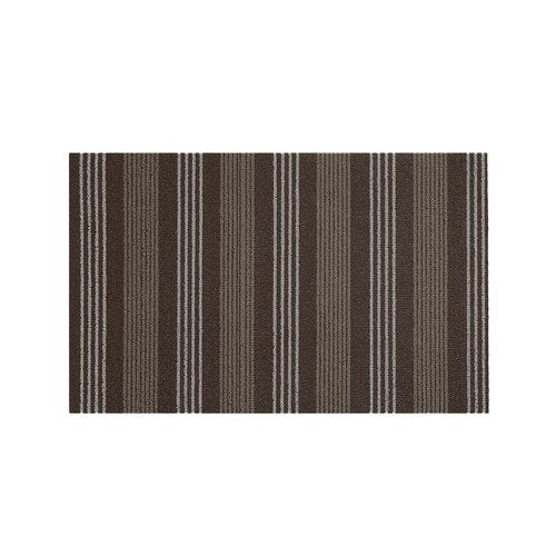 Nautica - PVC Loop Utility Mats | Indoor/Outdoor | Slip-Resistant | Mat for Kitchen, Garage, Laundry Room, Foyer, & More | Stripe Modern Design Doormat | Measures - 16 x 24 | Brown