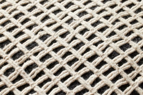 Loloi II LPF0040 Black/Ivory 18'' W x 18'' D x 18'' H Pouf