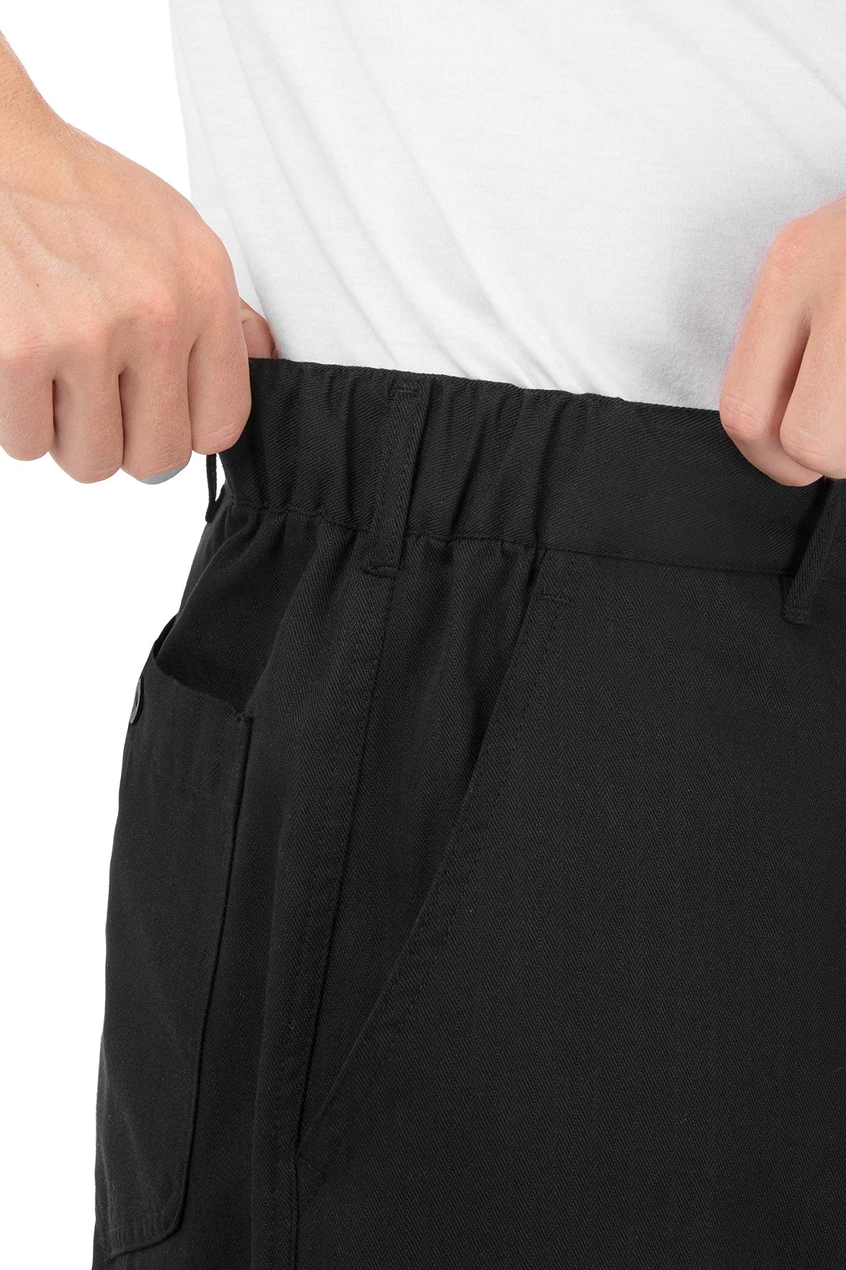 Chef Works Men's Professional Series Chef Pants, Black, Large