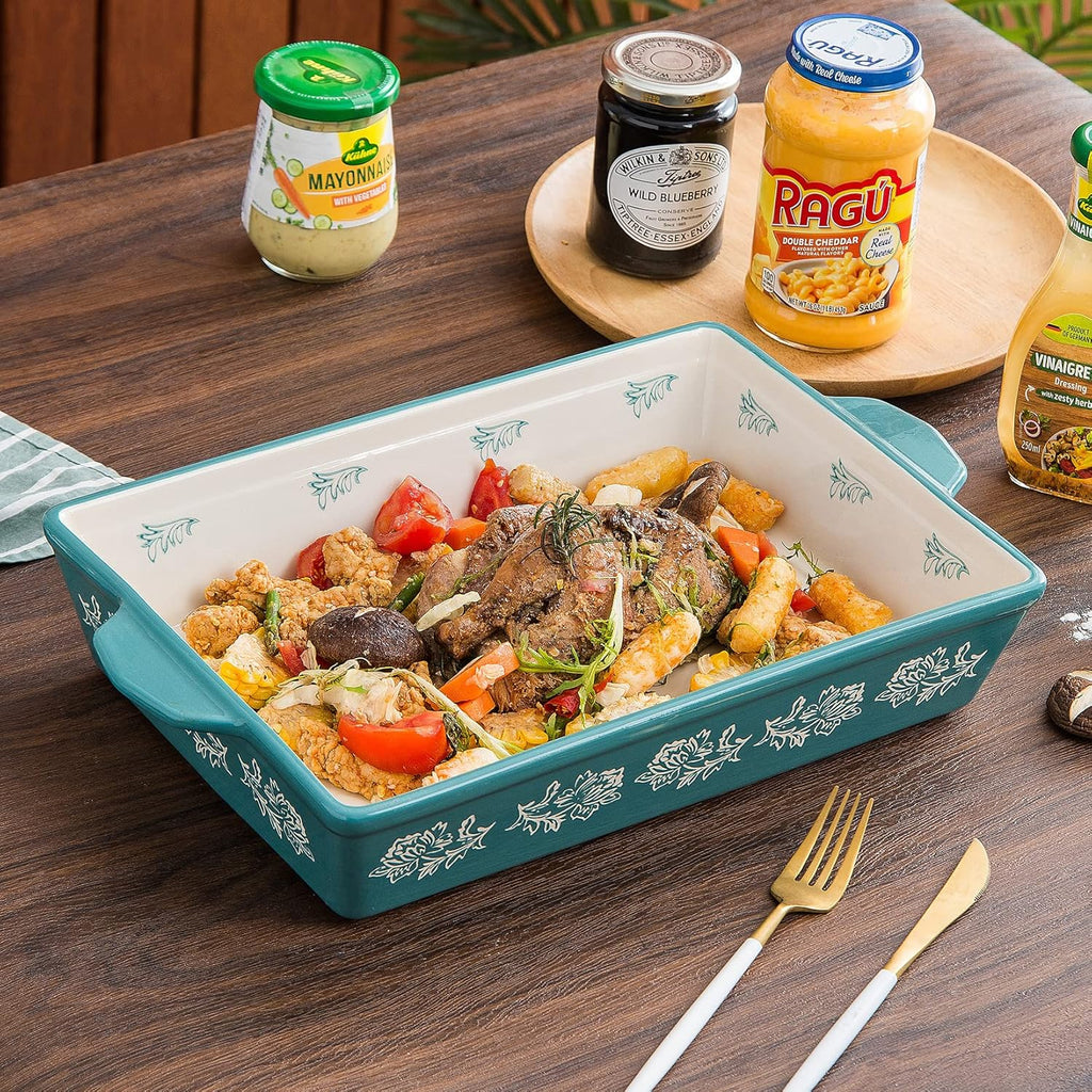 Wisenvoy Casserole Dish - Ceramic Lasagna Pan Bakeware Set | 13x9 Inch Baking Dish