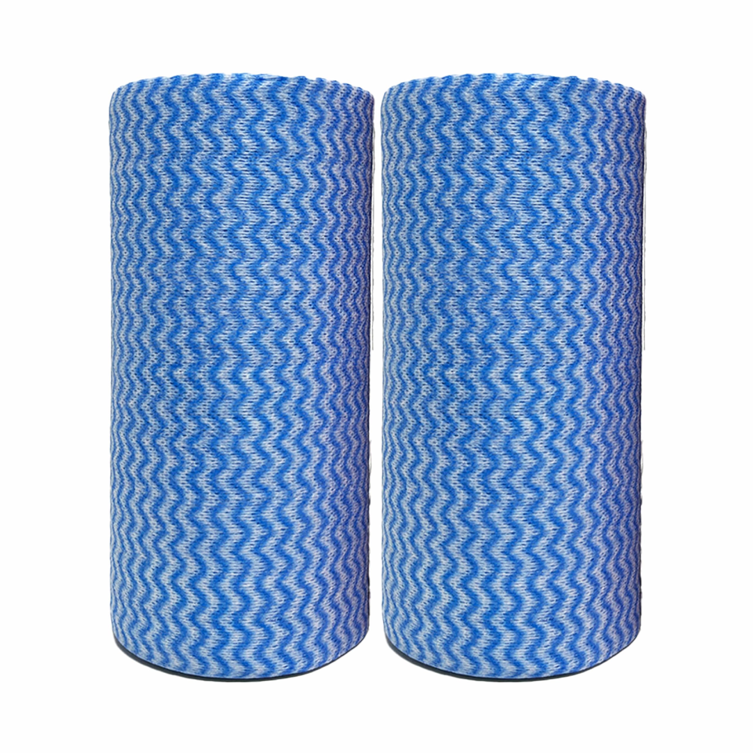 GUOYUANGLO Disposable Cleaning Cloths Roll Disposable Dish Cloth Multi-Purpose Heavy Duty Paper Towels-200 Sheets,Blue