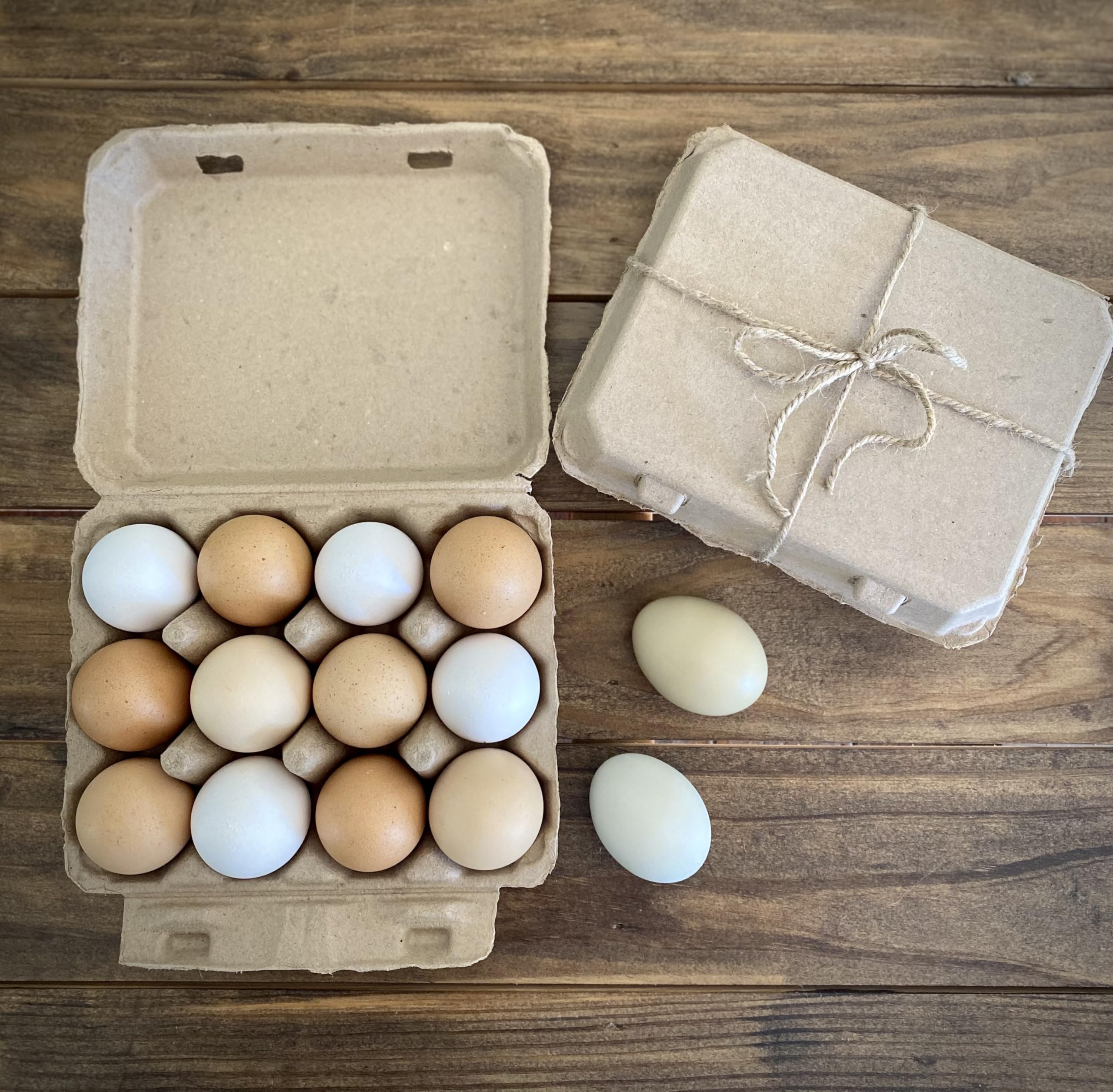 "Vintage Egg Cartons for 12 Large Eggs – Classic 3x4 Layout – Durable Recycled Cardboard – Farmhouse Style – Eco-Friendly Packaging - Tan 65 Pack