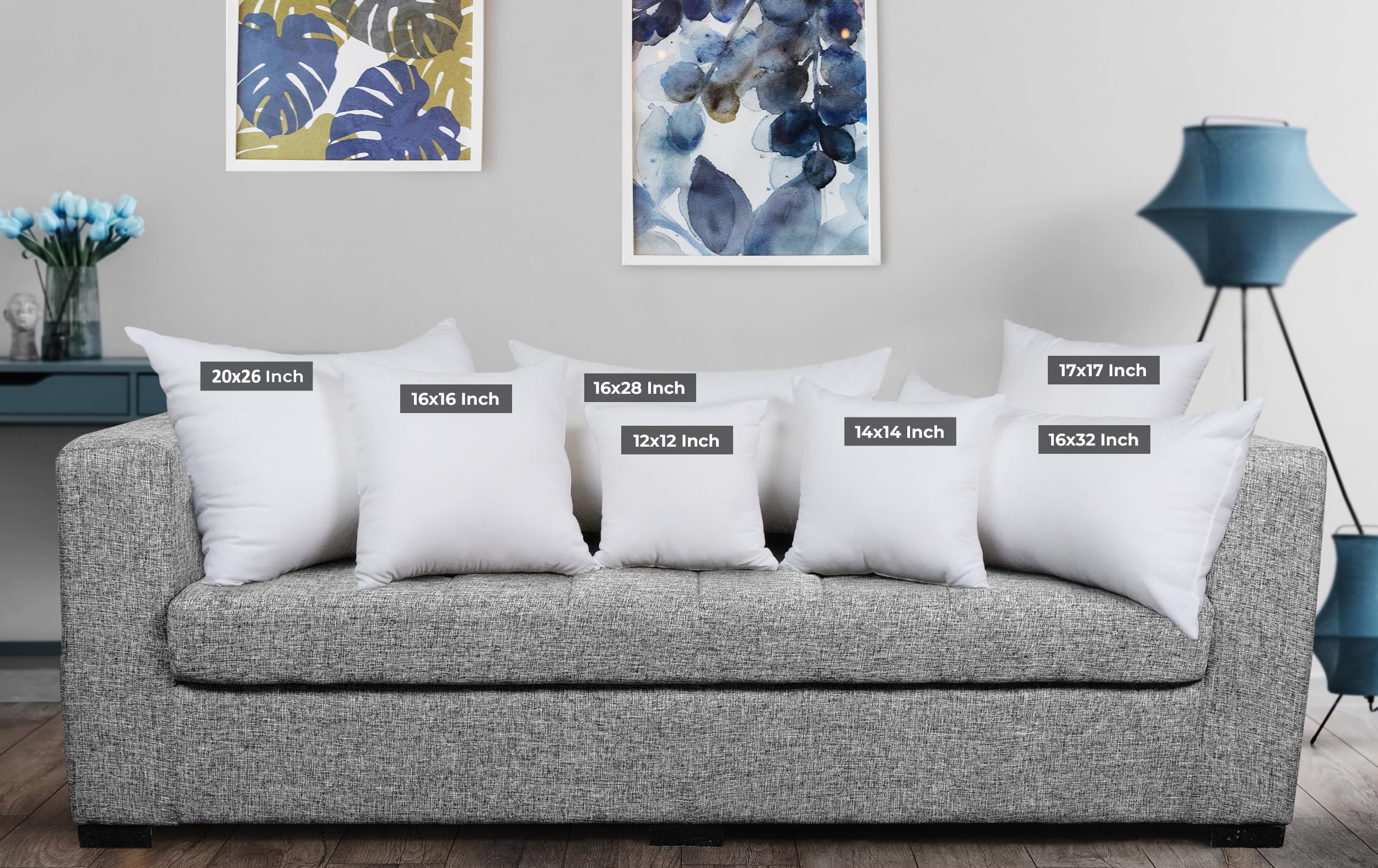 Utopia Bedding 20x26 Pillow Inserts, Set of 2, White – Indoor Decorative Throw Pillows for Bed, Sofa & Couch – Soft, Supportive & Fluffy Cushion Inserts