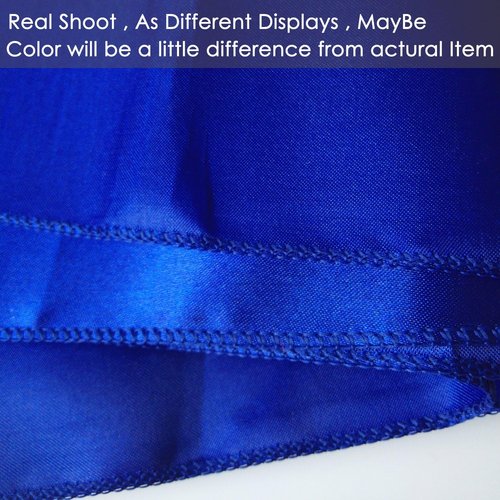 Gold Fortune Royal Blue Satin Chair Sashes - 7x108 Inch Adjustable Wedding Chair Bows | 10-Pack for Party Decor