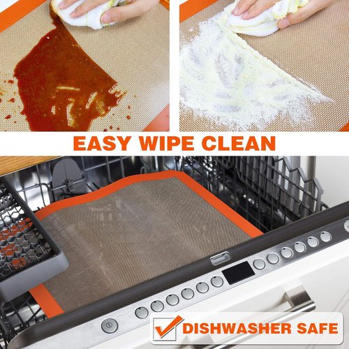 Best German Silicone Baking Mat - Non-Stick, Non-Slip Reusable Oven Liner | Set of 2 Half Sheet Mats