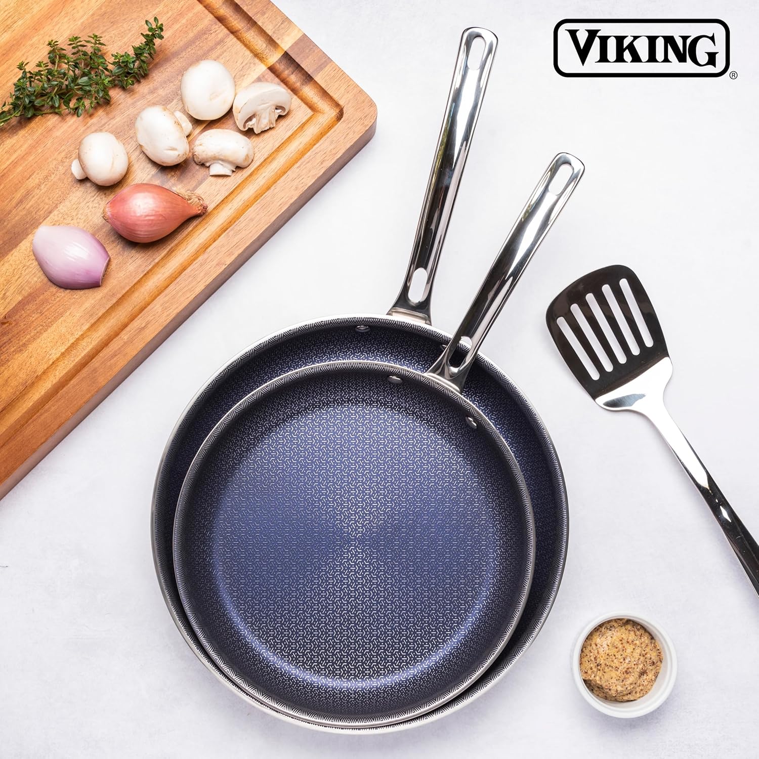 Viking Hybrid Plus 3-Ply Ceramic Nonstick Frying Pan - PFAS-Free, 8-Inch, Oven Safe to 500°F