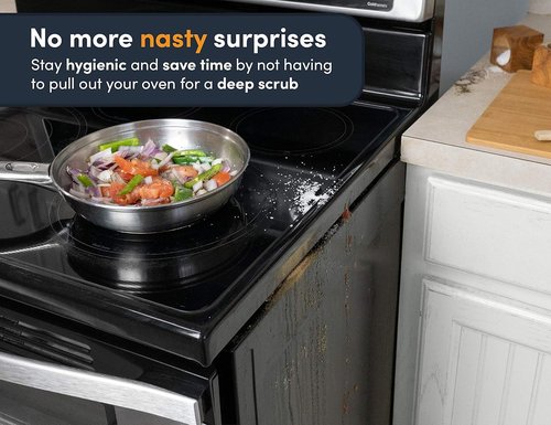 Linda’s Essentials Silicone Stove Gap Covers - Heat Resistant Oven Gap Filler Seals (2 Pack, 21 Inches, Black)