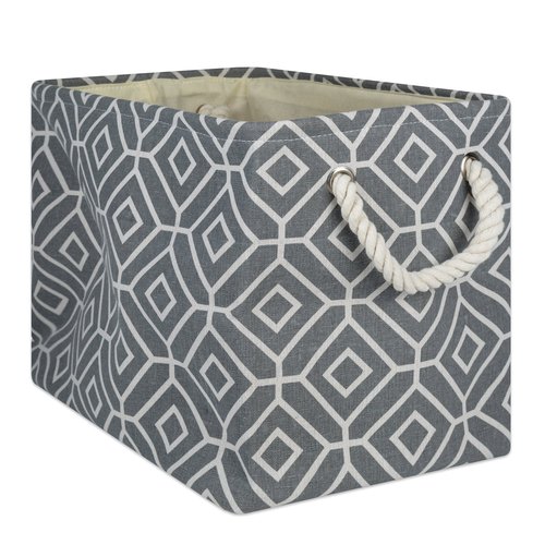 DII Collapsible Polyester Storage Bin, Stained Glass, Gray, Large Rectangle