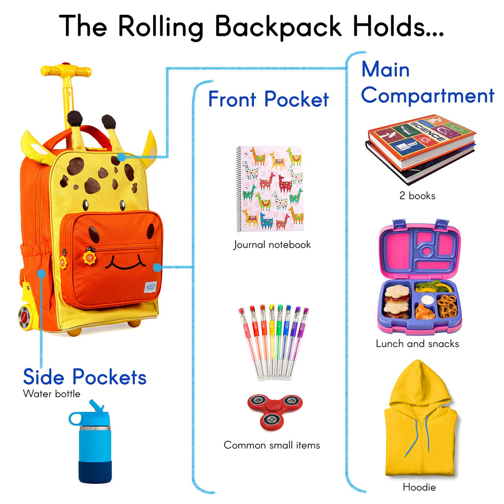 TWISE SIDE-KICK SCHOOL, TRAVEL ROLLING BACKPACK FOR KIDS AND TODDLERS (PUP)