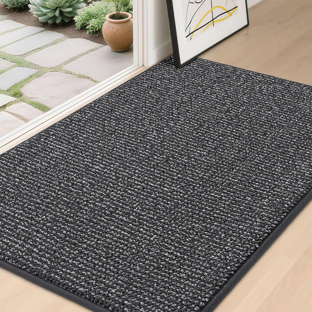 BEQHAUSE Dirt Trapper Door Mat - Non-Slip, Washable, Absorbent Entrance Mat | 32" x 48", Charcoal