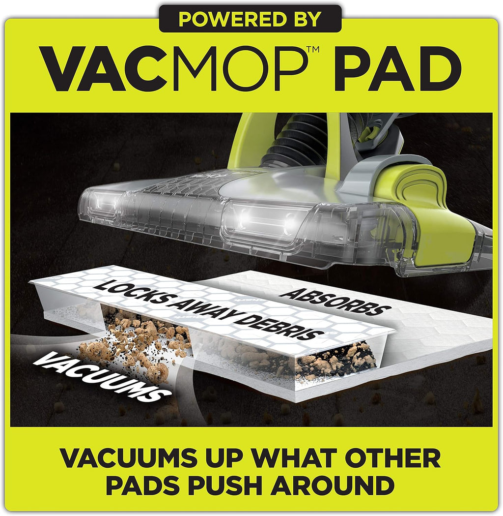 Shark VM252P10 VACMOP Pro Cordless Hard Floor Vacuum Mop - LED Headlights, 12 Pads & Cleaning Solution - Charcoal Gray