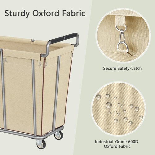 Gewudraw Large laundry hamper with Wheels, 2 Bag 360L Big Rolling Laundry Basket Sorter Cart, Extra Large Laundry Clothes Hamper, Heavy Duty Laundry Basket Organizer for Laundry Room,Bathroom