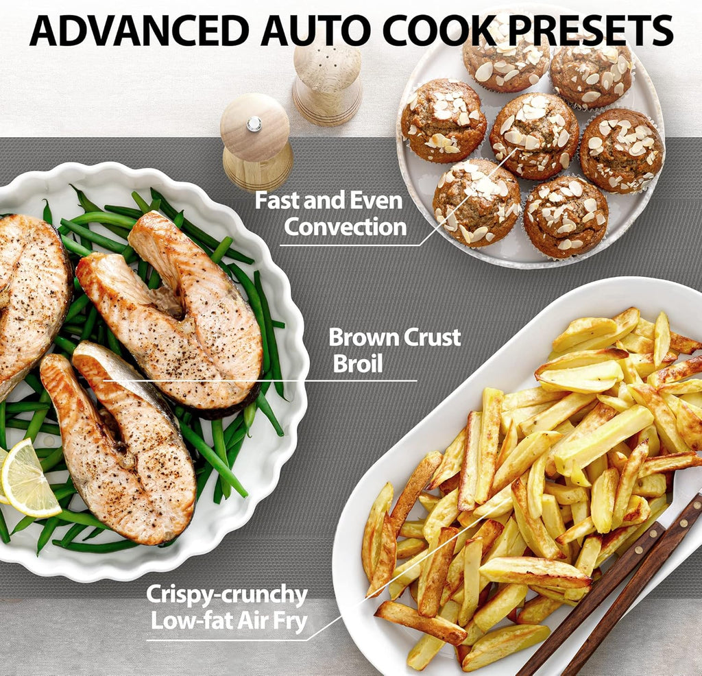 TOSHIBA 8-in-1 Air Fryer Combo Microwave Oven - Convection & Broil, 1.0 Cu.ft, Black Stainless Steel