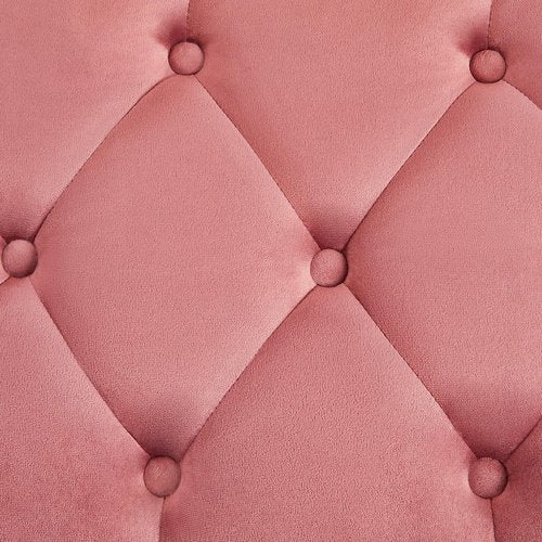 Yaheetech Modern Ottoman Bench Velvet Bench Upholstered Footrest for Living Room with Gold Metal Legs and Padded Seat Pink