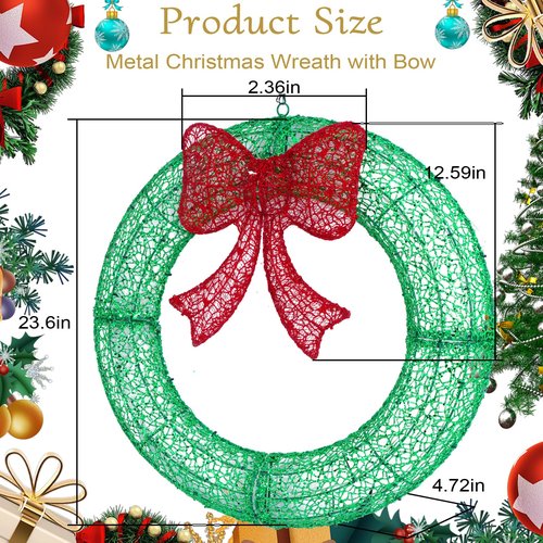 Christmas Wreath (Green/Red, 24in)