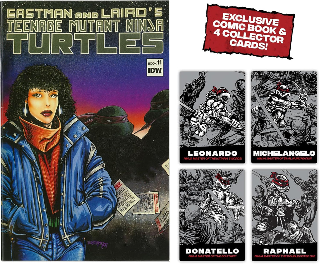 Playmates Toys Teenage Mutant Ninja Turtles Comic Book Figures - Black and White Edition with Comic Book