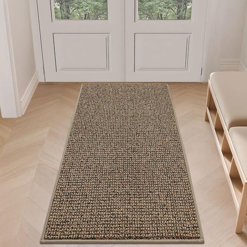 BEQHAUSE Dirt Trapper Door Mat - Non-Slip, Washable, Dirt Resistant | 24" x 60", Beige Entryway Mat