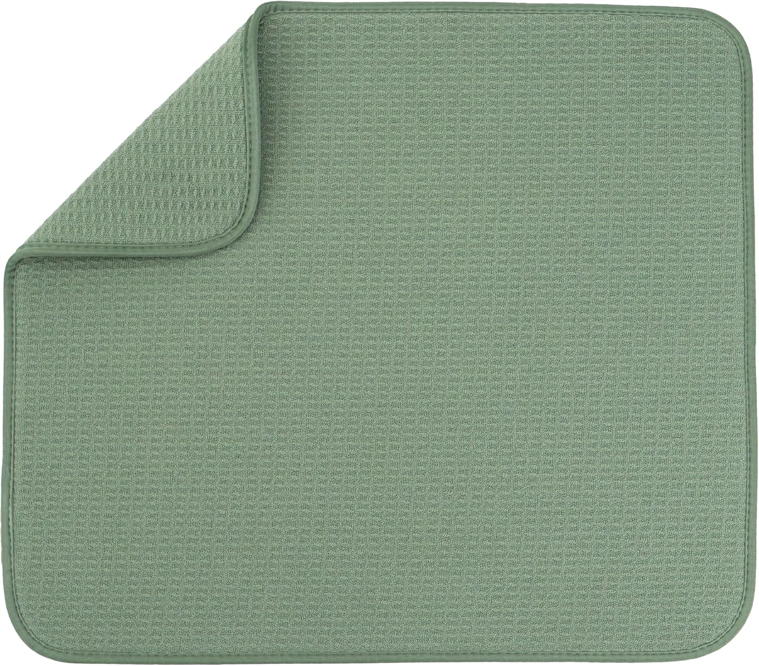S&T INC. Dish Drying Mat - Absorbent Microfiber Kitchen Counter Pad | 16” x 18”, Large, Sage Green