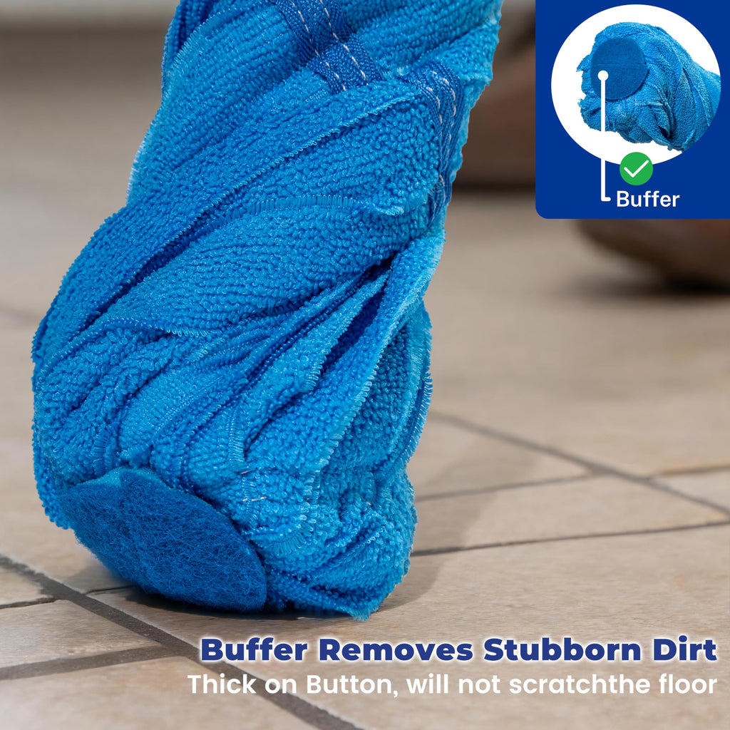 EaseYourDay Self-Wringing Twist Mops, Hands-Free Ratchet Wringing, Microfiber Mop with 1 Extra Refill