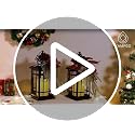 Red Christmas Hanging Lantern with Candles - Holiday Decor