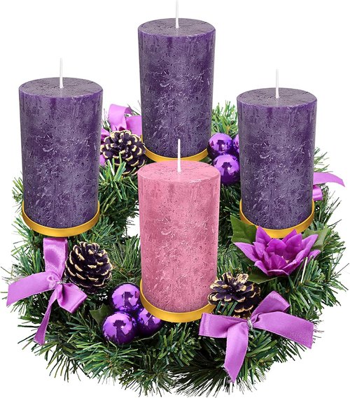Advent Candle Set of 4 - Rustic Pillar Candles for Advent Rings & Wreaths | Made in The USA