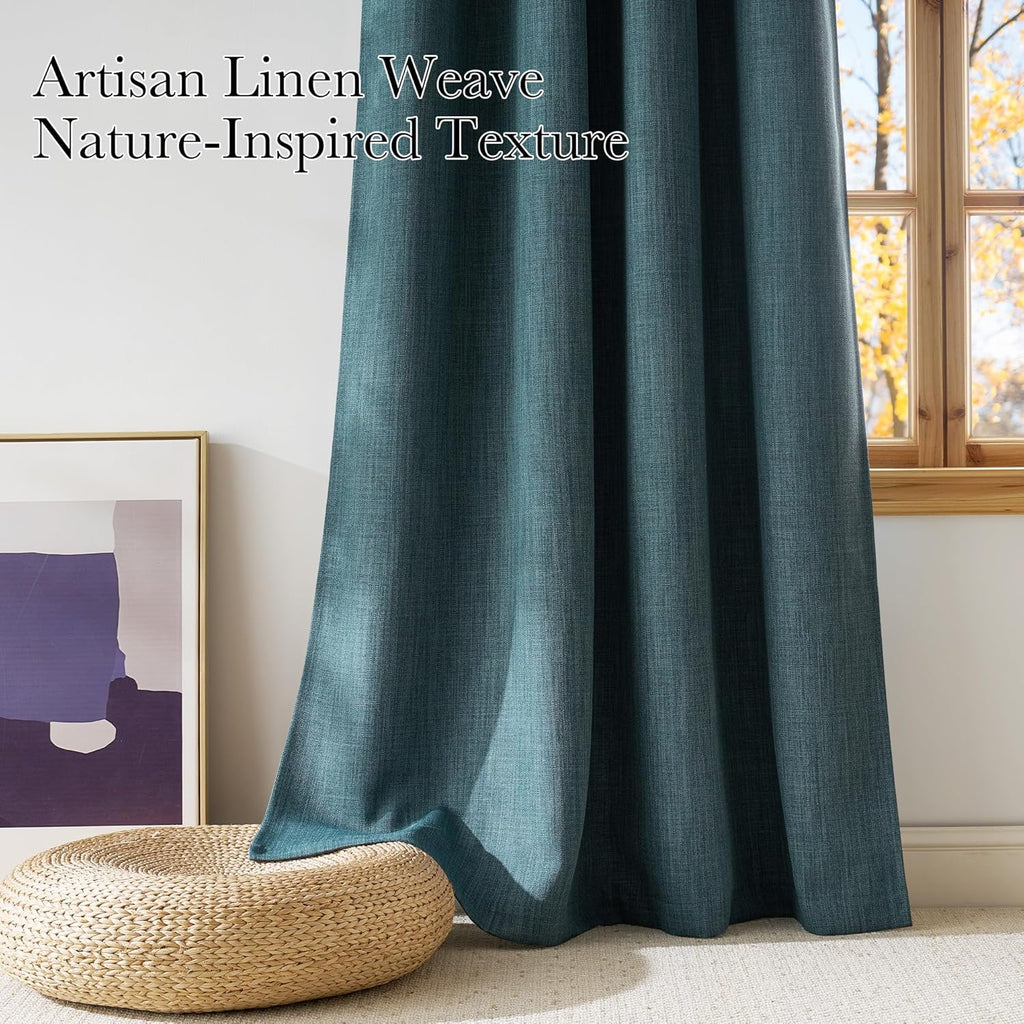 NICETOWN Blackout Curtains - Greyish Blue Privacy Panels for Living Room & Bedroom | 63 Inches Long, 2 Panels