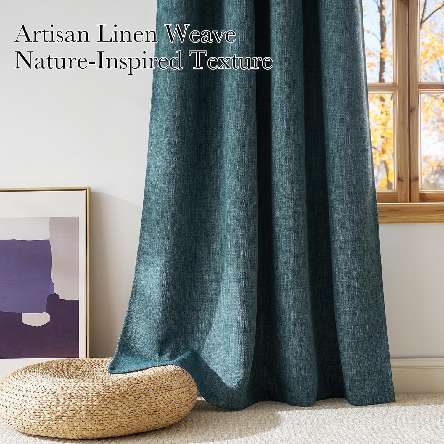 NICETOWN Blackout Curtains - Greyish Blue Privacy Panels for Living Room & Bedroom | 63 Inches Long, 2 Panels