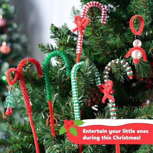 JOYIN Christmas Beaded Ornament Craft Kit - Create 40 DIY Hanging Ornaments for Holiday Decor | Perfect Xmas Gift