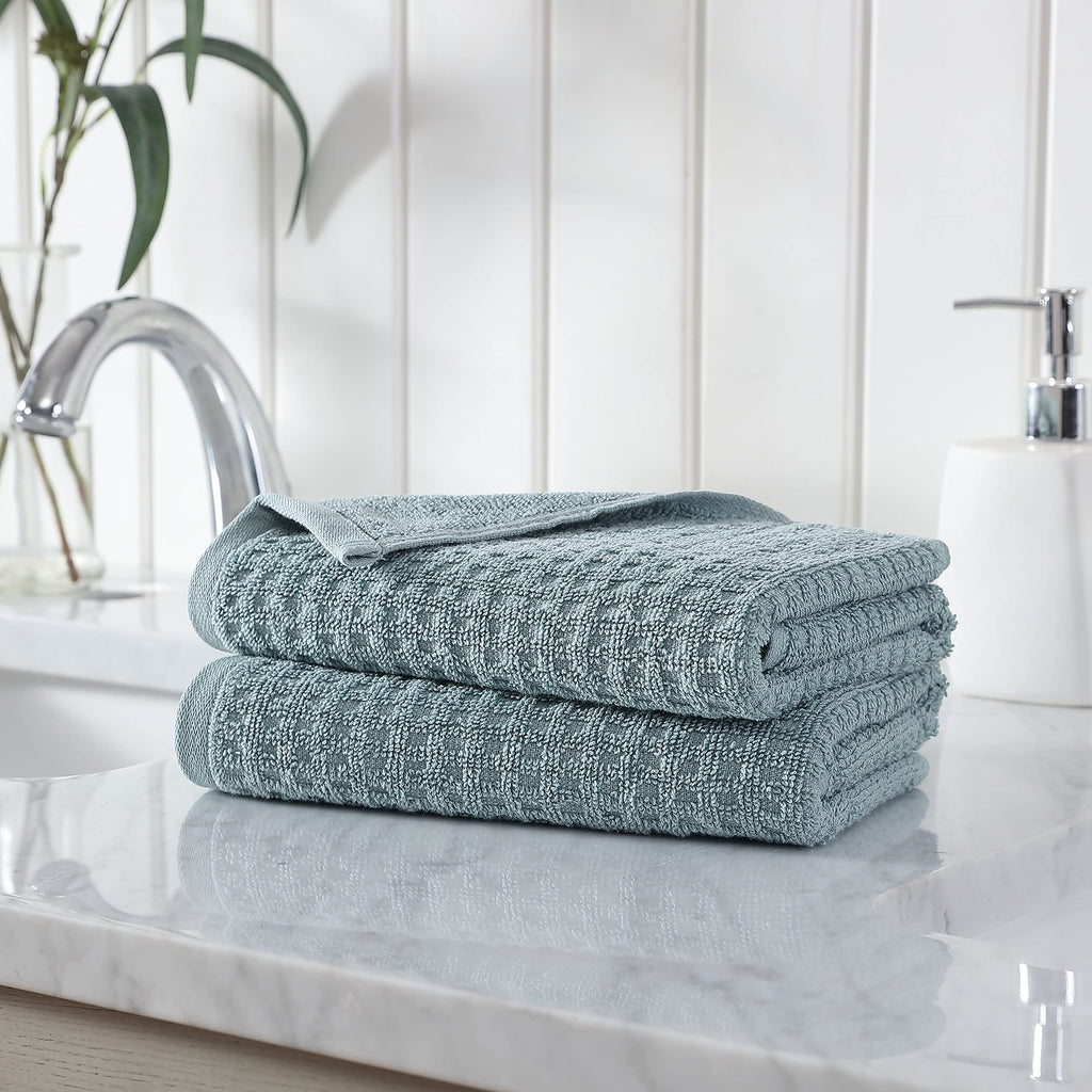 Tommy Bahama- Hand Towel Set, Highly Absorbent Cotton Bathroom Decor, Low Linting & Fade Resistant (Northern Pacific Turquoise, 2 Piece)