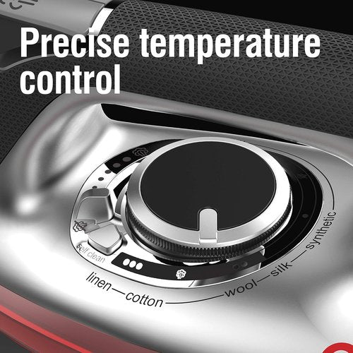 CHI Steam Iron - Powerful 1700 Watts with 300+ Steam Holes & Titanium Infused Soleplate - XL 10’ Cord, Silver