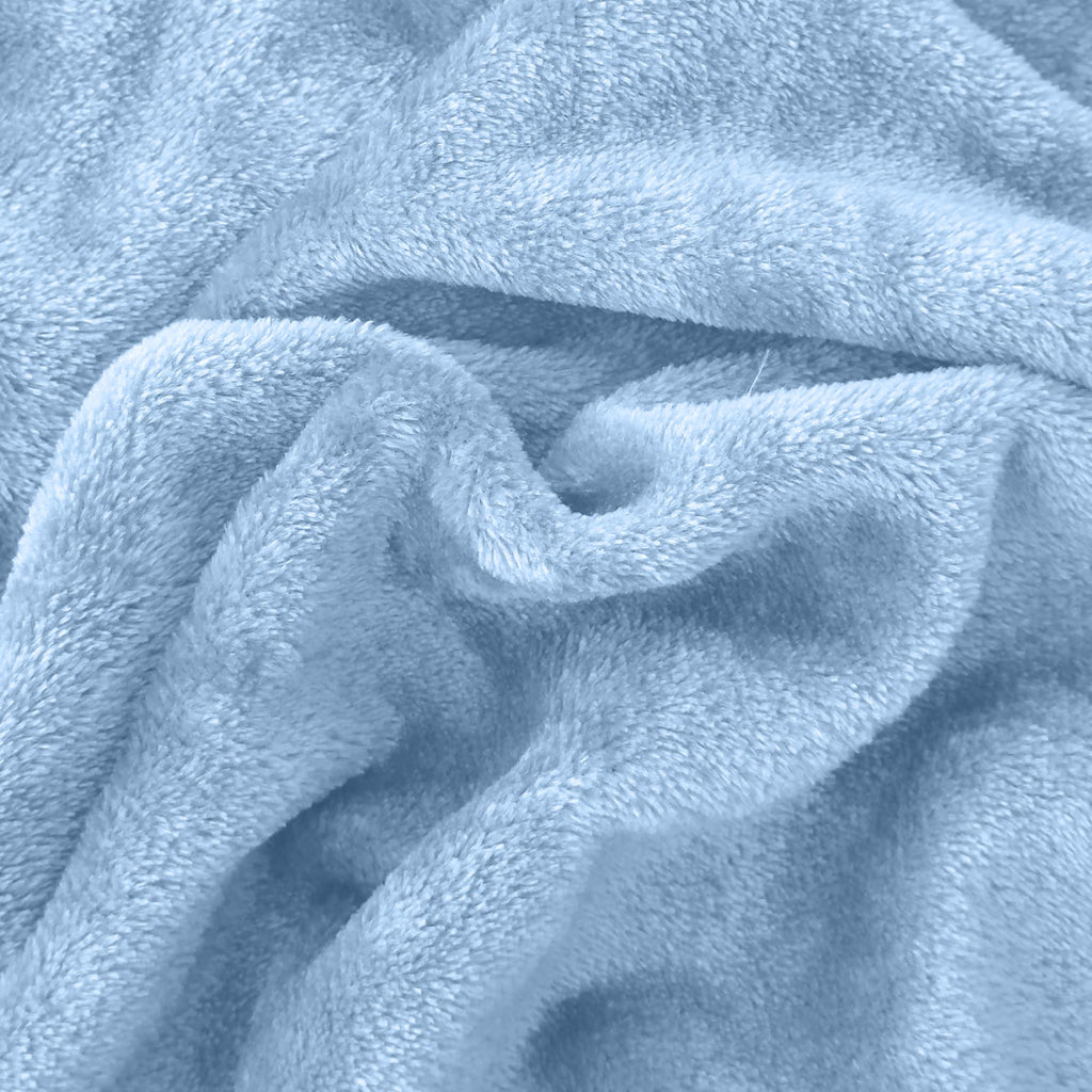 Elegant Comfort Luxuriously Soft 4-Piece Velvet Plush Flannel Sheet Set - Premium Quality - Cozy Warm, Anti-Static, Non Pilling Fuzzy Velvet Flannel Fleece Deep Pocket Sheet Set - Queen, Denim Blue