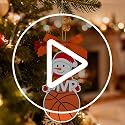 4.3-Inch Wooden Snowman Basketball Christmas Ornament