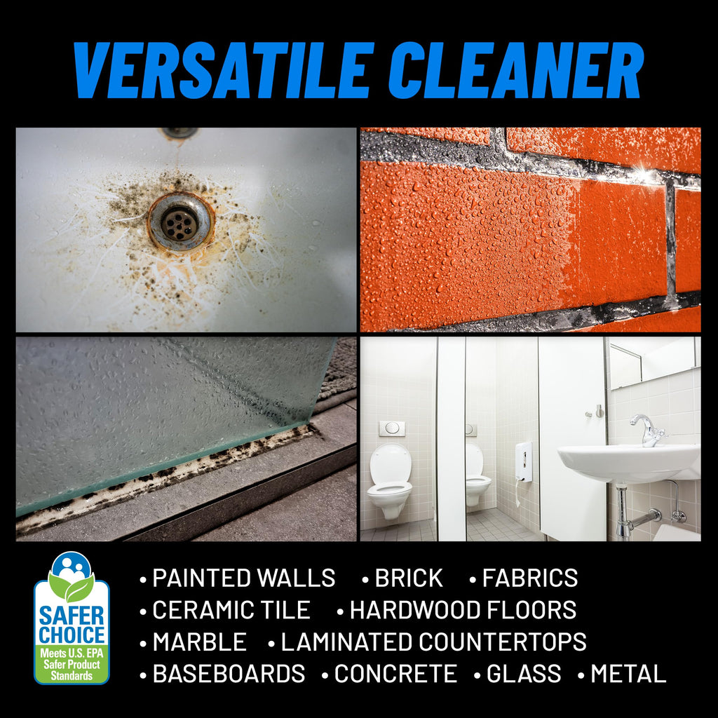 CLR PRO Heavy Duty Bleach-Free Mold & Mildew Stain Remover - Works on Tile, Wood, Concrete, Glass, and More, 1 Gallon Bottle