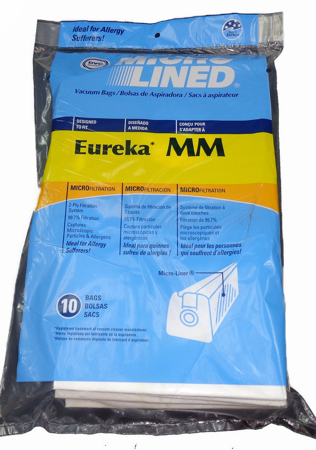 Eureka MM Micro-lined Mighty Mite & Sanitaire Allergen Filtration Vacuum Cleaner Bags (10)