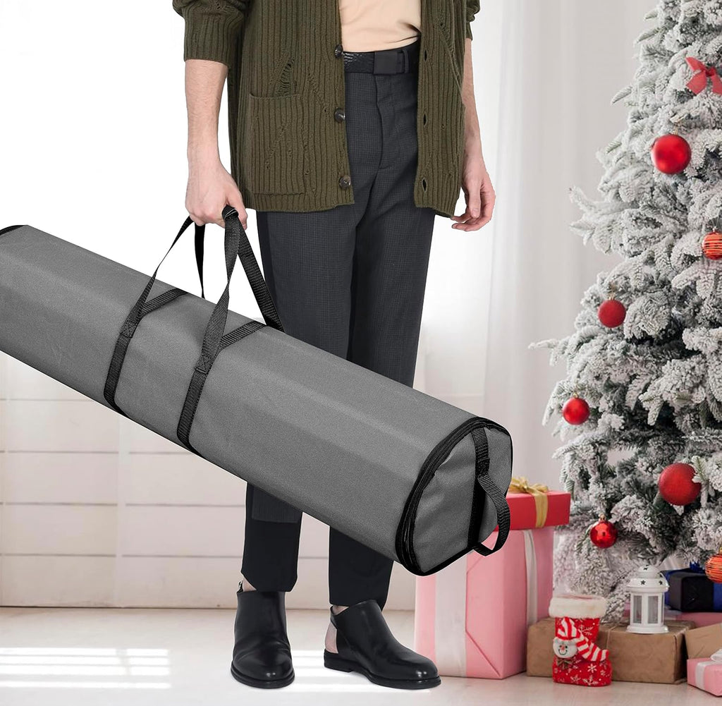 ProPik Gift Wrap Storage Bag - Heavy Duty Organizer for 48 Rolls | 40-Inch Long | Gray with Handles