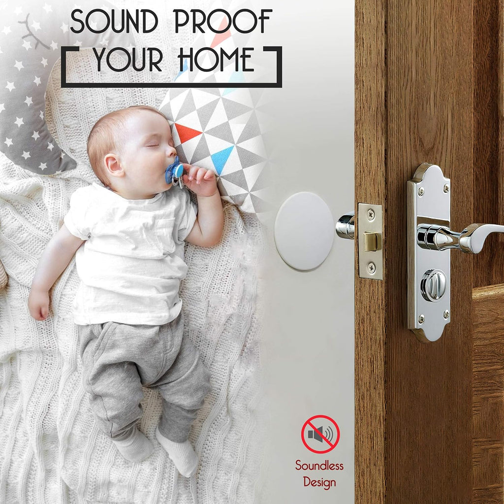 Skiennix Door Stoppers - Large 3.15" Silicone Wall Protectors | Shock Absorbent & Quiet - 4 PCS - White