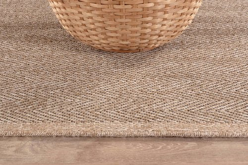 CAMILSON Easy Jute Rug 5x7, Indoor Outdoor Natural Color Fiber Area Rugs for Living Room Patio and Kitchen Rug Herringbone Seagrass Woven Design Easy-Cleaning Washable Outside Carpet Alfombras 5 x 7