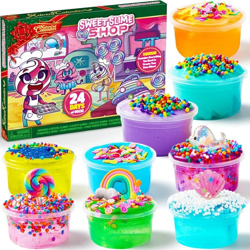 JOYIN 24 Days Christmas Advent Calendar 2025 - DIY Slime, Foam Balls & Glow in The Dark Powder | Fun Countdown for Kids