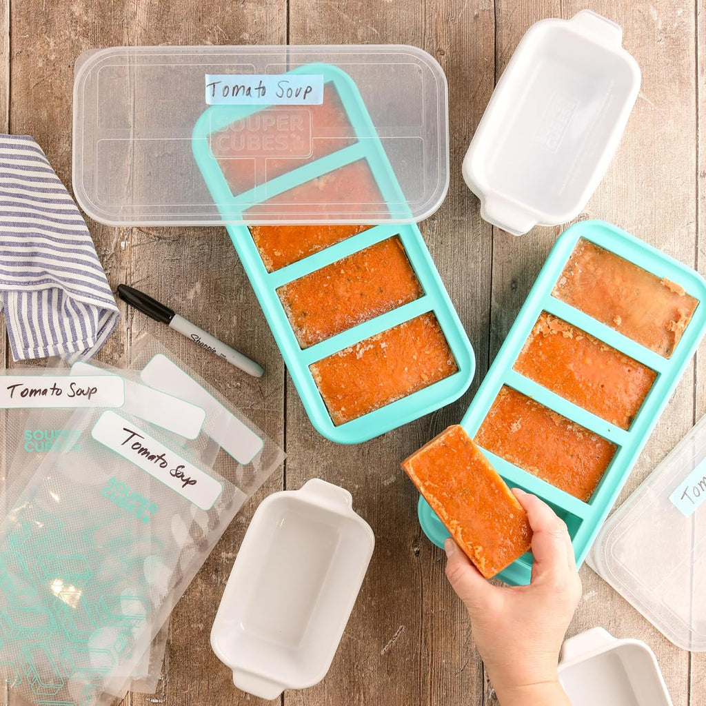 Souper Cubes Vacuum Sealer Bags - 100-Count BPA-Free Precut Pint Bags for Meal Prep & Freezing