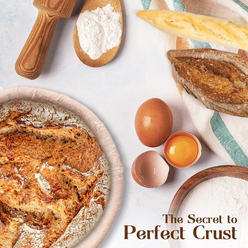 ABIOTO Bread Proofing Baskets for Sourdough Bread Baking - Set of 2 7" Round Banneton Baskets with Liners, Made of Finest Indonesian Rattan - Bake Perfect Artisan Bread Loaves at Home Like a Pro